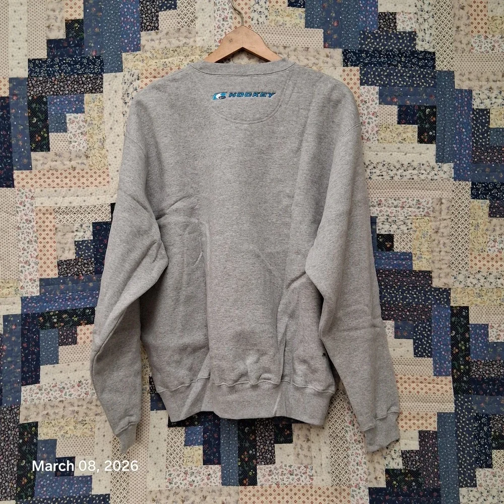 Vintage Deadstock Nike Team Center Swoosh Heather Gray Sweatshirt Size Large Y2K